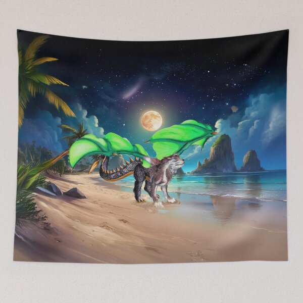Item preview, Dragon Wolf in the Moonlight designed and sold by Luthryn.