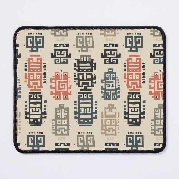 Item preview, Totemic Greca Columns in Cochineal and Obsidian designed and sold by Moisky Patterns.