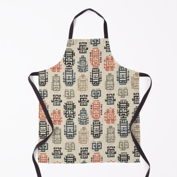 Item preview, Totemic Greca Columns in Cochineal and Obsidian designed and sold by Moisky Patterns.