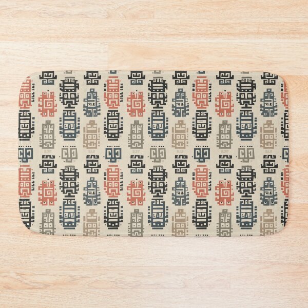Item preview, Totemic Greca Columns in Cochineal and Obsidian designed and sold by Moisky Patterns.