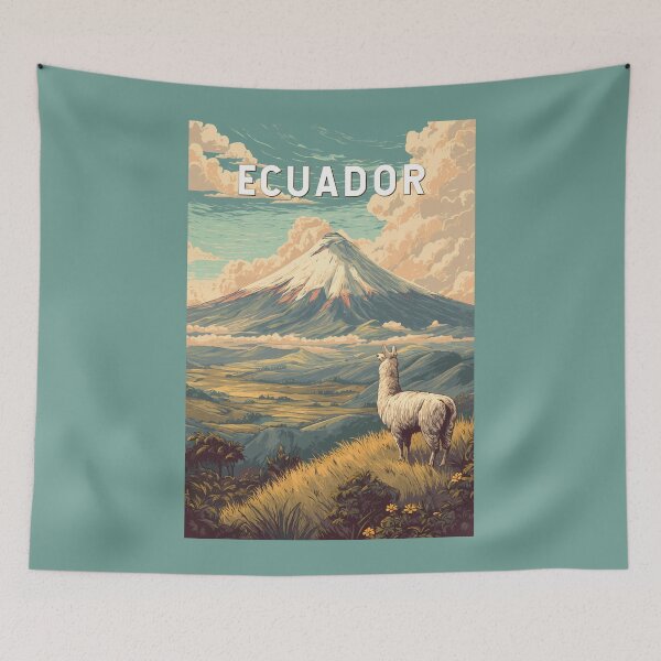 Item preview, Ecuador Illustration Travel Art Vintage designed and sold by KrisSidDesigns.
