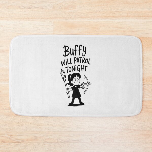 Item preview, Buffy Will Patrol Tonight – Cute Hand-Drawn Slayer Cartoon Design designed and sold by FeiernLeba.
