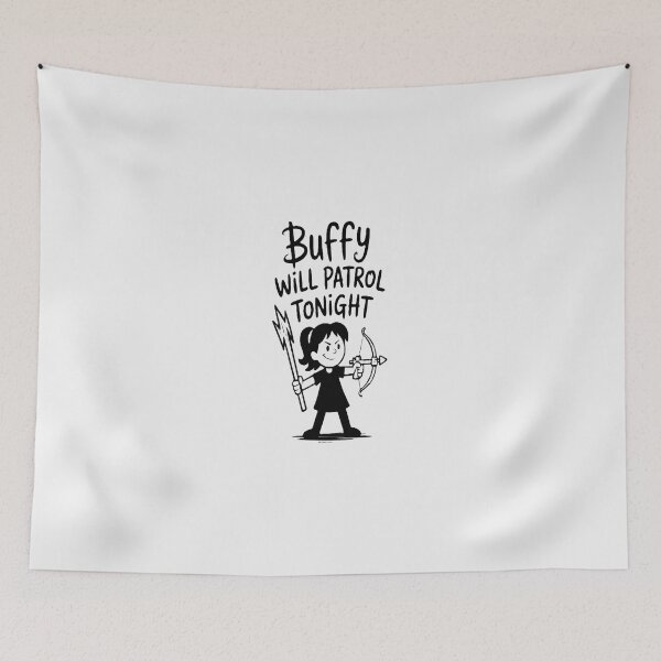 Item preview, Buffy Will Patrol Tonight – Cute Hand-Drawn Slayer Cartoon Design designed and sold by FeiernLeba.