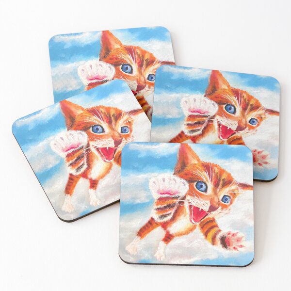 Item preview, Kitty art, Cat artwork, Orange cat, Funny cat, Cute animal painting, Pet artwork designed and sold by SunnyBirdpaints.