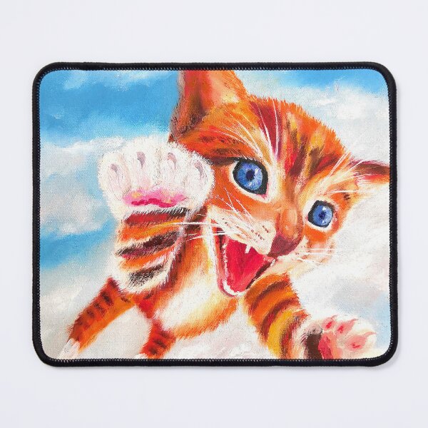 Item preview, Kitty art, Cat artwork, Orange cat, Funny cat, Cute animal painting, Pet artwork designed and sold by SunnyBirdpaints.