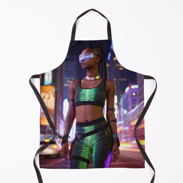 Item preview, Neon Pulse: Cyberpunk Femme in Snakeskin Glow designed and sold by ArtiQreate.