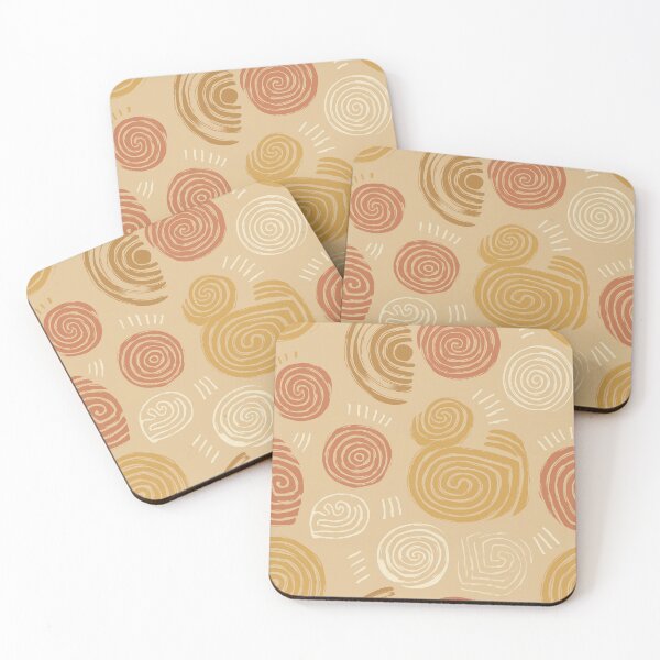 Item preview, Sacred Spiral Symbols in Cochineal and Ocher designed and sold by Moisky Patterns.