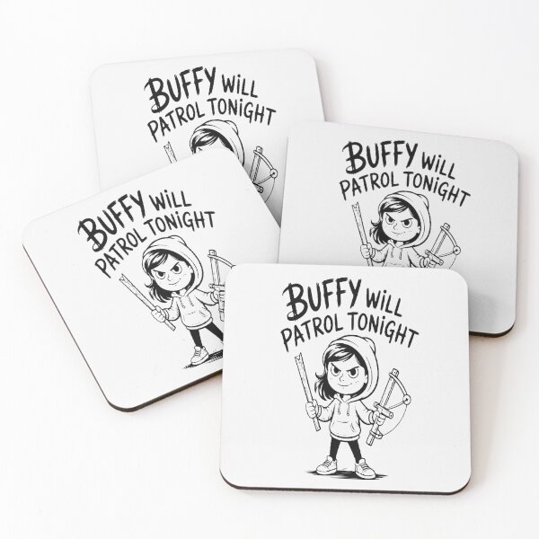 Item preview, Buffy Will Patrol Tonight – Cute Hand-Drawn Slayer Cartoon Design designed and sold by FeiernLeba.