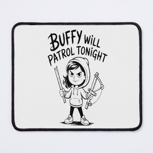 Item preview, Buffy Will Patrol Tonight – Cute Hand-Drawn Slayer Cartoon Design designed and sold by FeiernLeba.