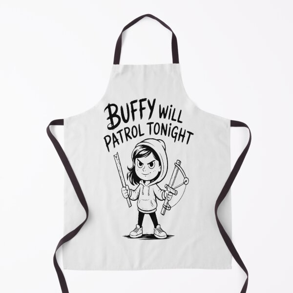 Item preview, Buffy Will Patrol Tonight – Cute Hand-Drawn Slayer Cartoon Design designed and sold by FeiernLeba.