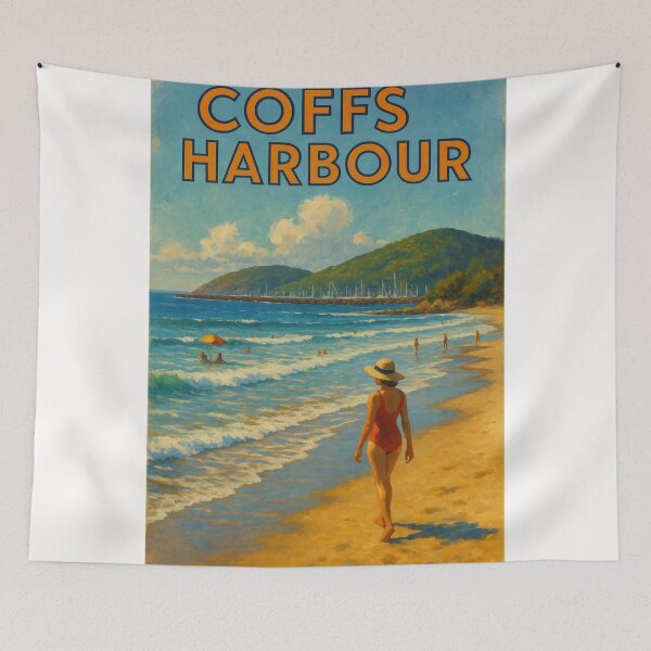 Item preview, Coffs Harbour Beach Scene with Swimmers designed and sold by Places On Earth.