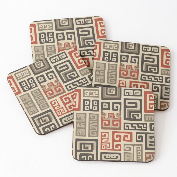 Item preview, Modular Zapotec Grecas in Cochineal and Obsidian designed and sold by Moisky Patterns.