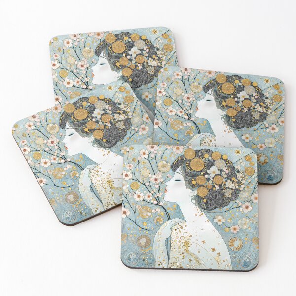 Item preview, Sakura - romantic Art Nouveau illustration of the Japanese cherry blossom designed and sold by Art-Nouveau-Dsg.