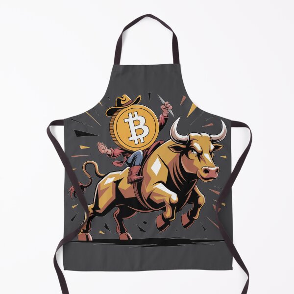 Artikelvorschau, Lustige Bitcoin-Münze reitet Bull Crypto Cartoon entworfen und verkauft von Nature's Fancy.