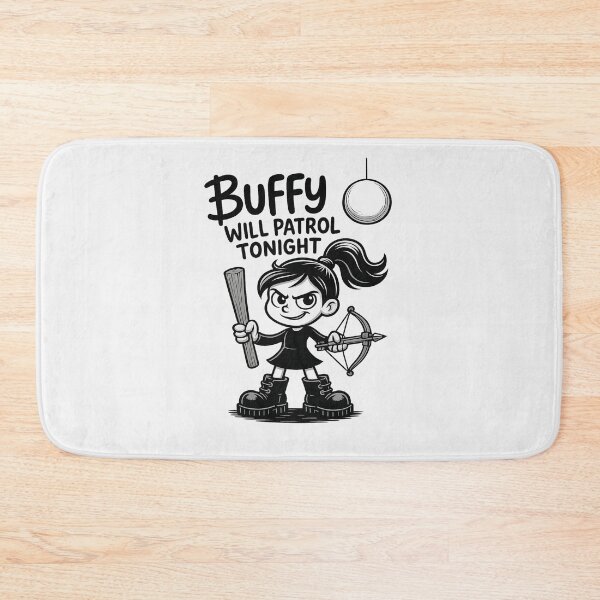 Item preview, Buffy Will Patrol Tonight – Cute Hand-Drawn Slayer Cartoon Design designed and sold by FeiernLeba.