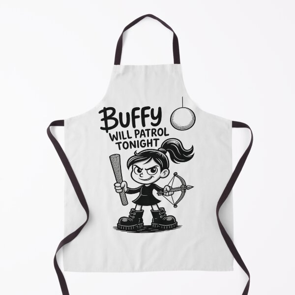 Item preview, Buffy Will Patrol Tonight – Cute Hand-Drawn Slayer Cartoon Design designed and sold by FeiernLeba.