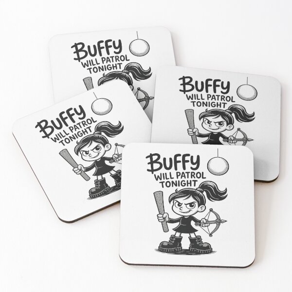 Item preview, Buffy Will Patrol Tonight – Cute Hand-Drawn Slayer Cartoon Design designed and sold by FeiernLeba.