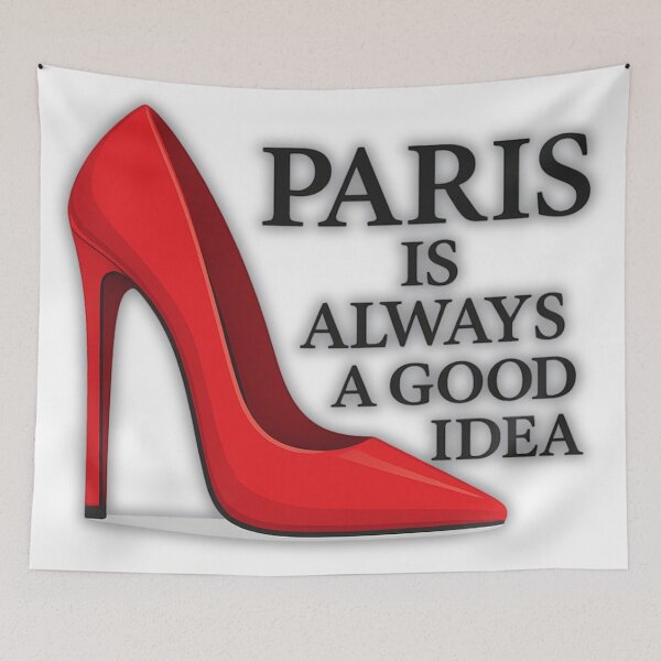 Item preview, Red Stiletto Paris Dream Quote Art designed and sold by ArtbyCrystal.