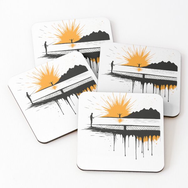 Item preview, Sunset Fishing Serenity – Artistic Pier and Ocean Landscape designed and sold by omerckaca.