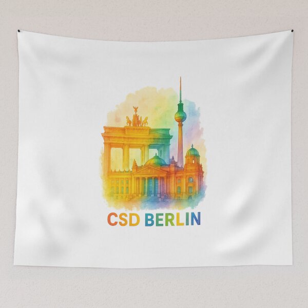 Item preview, CSD Berlin – Rainbow over Brandenburg Gate & TV Tower designed and sold by Design-Fabrik.