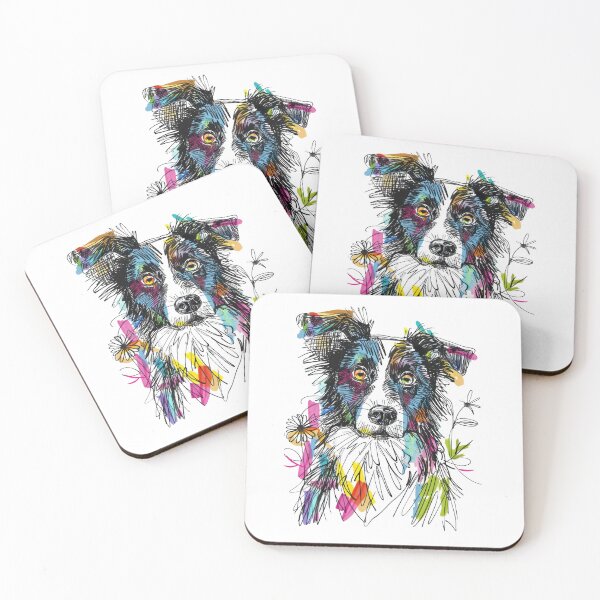 Item preview, Colorful Border Collie  designed and sold by blackdogbuckeye.