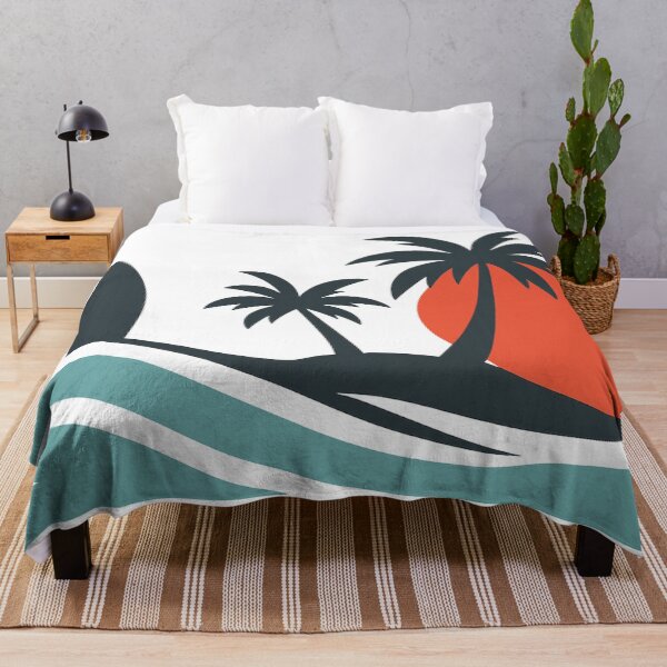 Item preview, Tropical Sunset Surf - Retro Beach Wave Art designed and sold by Blurbean.