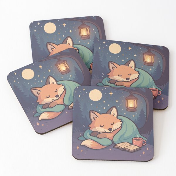 Item preview, Dreaming Fox Under Lantern Light – Cozy Pastel Night Illustration designed and sold by Cuckoo Parrot.