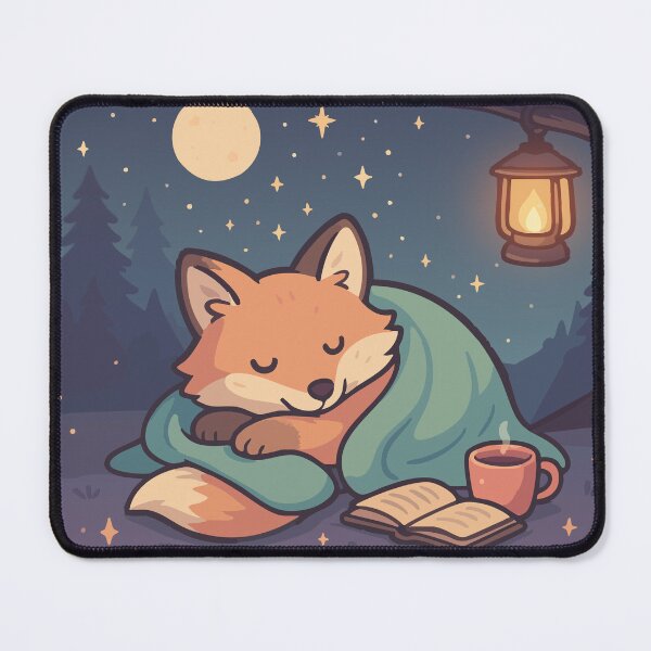 Item preview, Dreaming Fox Under Lantern Light – Cozy Pastel Night Illustration designed and sold by Cuckoo Parrot.