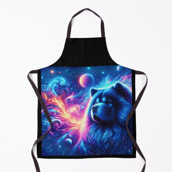 Item preview, Majestic Galactic Chow Chow – Fantasy Dog Portrait in Blue Light designed and sold by EmeraldeaArt.