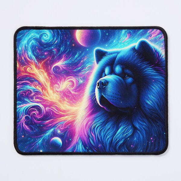 Item preview, Majestic Galactic Chow Chow – Fantasy Dog Portrait in Blue Light designed and sold by EmeraldeaArt.