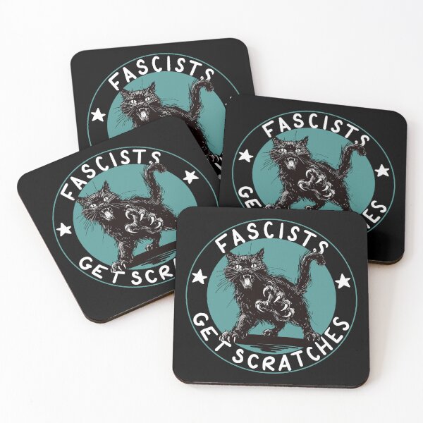 Item preview, Cats Against Fascists Turquoise Version designed and sold by KilkennyCat Art.