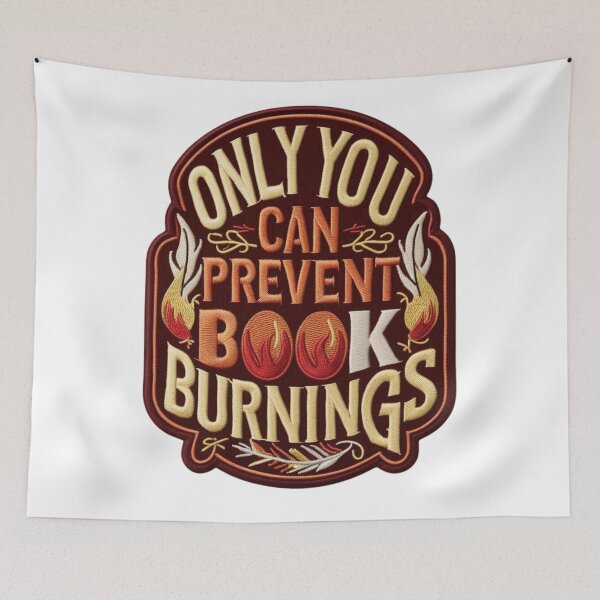 Item preview, Only You Can Prevent Book Burnings  Vintage Embroidered Patch Design designed and sold by ArtDesignTp.
