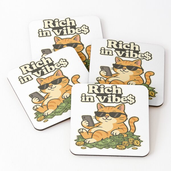 Item preview, Rich in Vibe$-Cool Cat Sticker and Shirt Design designed and sold by darkan1.