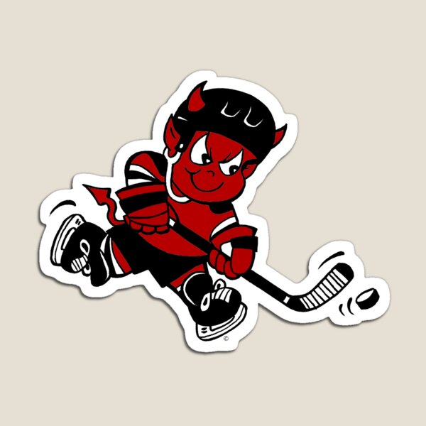 Cute Little Devil Hockey Player Magnet