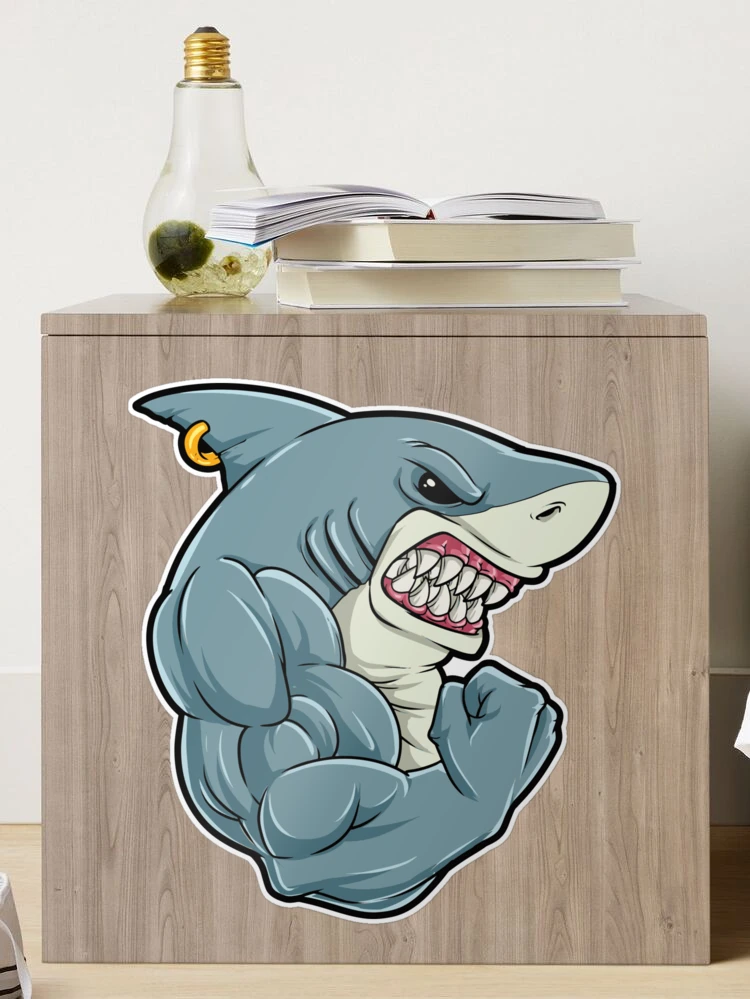 Bannière Murale Requin Motivation – Déco Salle De Sport Gym – Vinyle