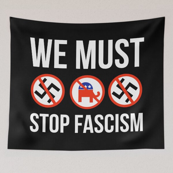 Item preview, We must stop fascism.   designed and sold by Rachel the Artist .