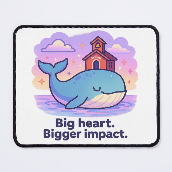 Item preview, Big Heart Bigger Impact – Whale Teacher Shirt, Uplifting Vaporwave School Design designed and sold by LEO Vaporwave.