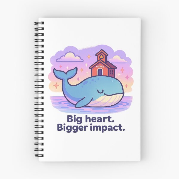 Item preview, Big Heart Bigger Impact – Whale Teacher Shirt, Uplifting Vaporwave School Design designed and sold by LEO Vaporwave.