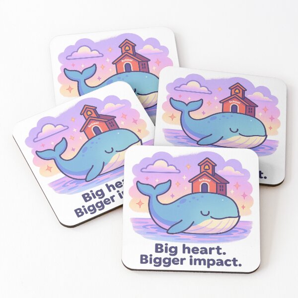 Item preview, Big Heart Bigger Impact – Whale Teacher Shirt, Uplifting Vaporwave School Design designed and sold by LEO Vaporwave.
