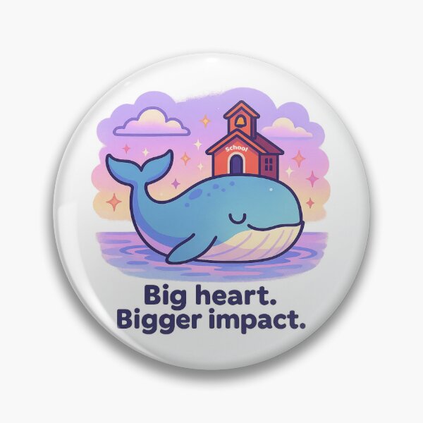 Item preview, Big Heart Bigger Impact – Whale Teacher Shirt, Uplifting Vaporwave School Design designed and sold by LEO Vaporwave.