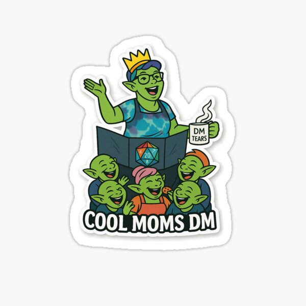 Item preview, Cool Moms DM Sticker- Funny D&D Gift for Gamer Moms- Sticker, Notebook, & Mug designed and sold by MuggedByGoblins.