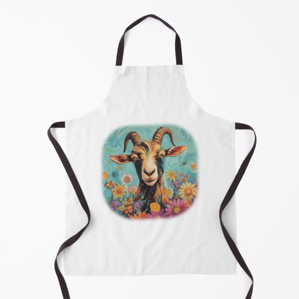 Item preview, Whimsical Colorful Goat Floral Artwork designed and sold by PacImpressions.