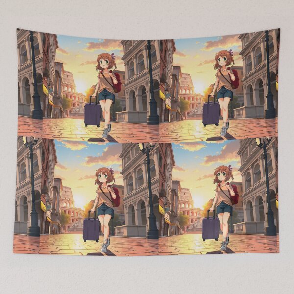 Item preview, Chica de anime que viaja a roma  designed and sold by casamomo.