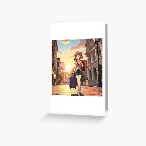 Item preview, Chica de anime que viaja a roma  designed and sold by casamomo.