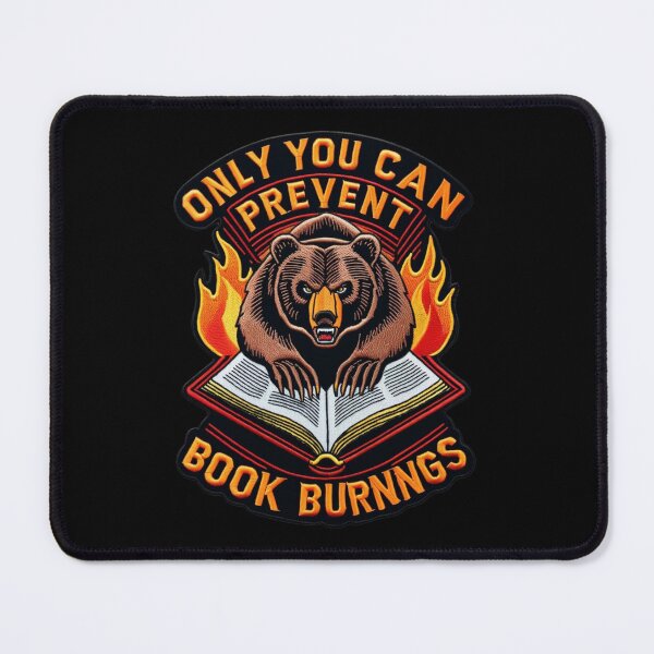 Item preview, Only You Can Prevent Book Burnings Fierce Bear Embroidered Patch Design designed and sold by ArtDesignTp.
