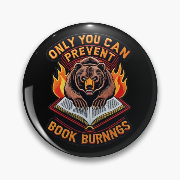 Item preview, Only You Can Prevent Book Burnings Fierce Bear Embroidered Patch Design designed and sold by ArtDesignTp.