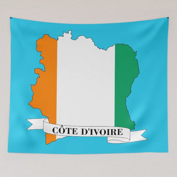 Item preview, Côte d'Ivoire flag map designed and sold by visual adventures.