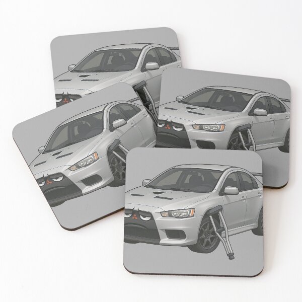 Item preview, Injured Lancer EVO – Funny Crippled Car Meme Illustration designed and sold by Julio cesar Paulino.