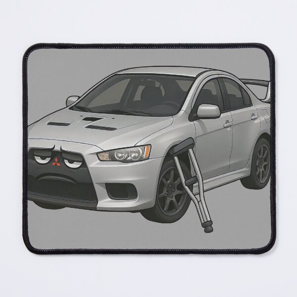 Item preview, Injured Lancer EVO – Funny Crippled Car Meme Illustration designed and sold by Julio cesar Paulino.