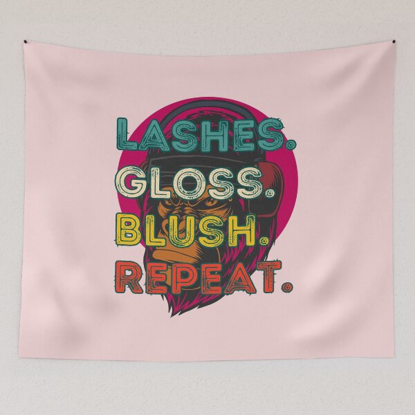 Item preview, Lashes Gloss Blush Repeat | Pink Grunge Gorilla Makeup Irony Design designed and sold by QUOT-s.